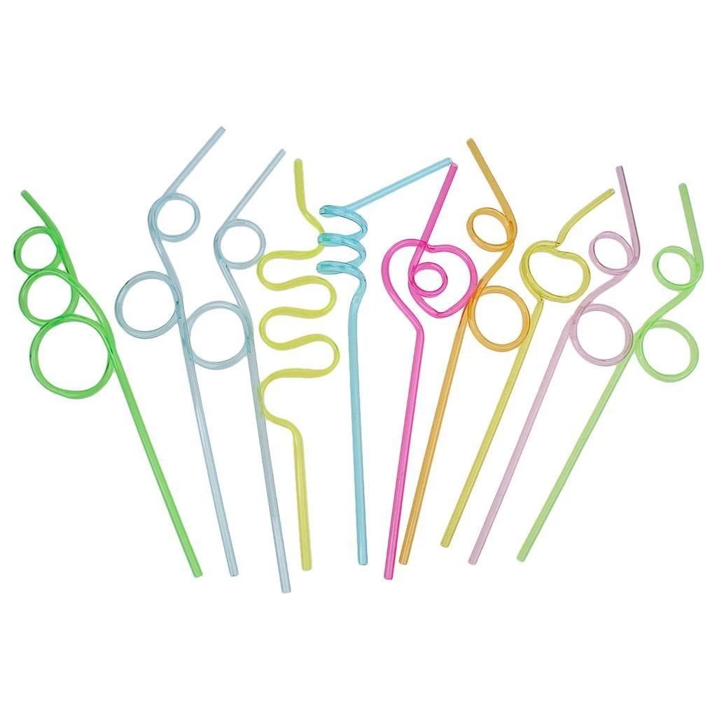 12 Cannucce Per Bambini A Forma Di Unicorno Ricci, Riutilizzabili E Colorate, Idee Per Festa Di Compleanno - 3