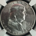 1952-S Franklin Half Dollar NGC MS64 90% Silver Better Date US Coin 50C