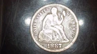 1887 Seated Liberty Dime 90% silver