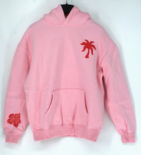 Pink Palm Puff Hoodie Sweatshirt Women's X-Small Everything Comes In Waves Beach