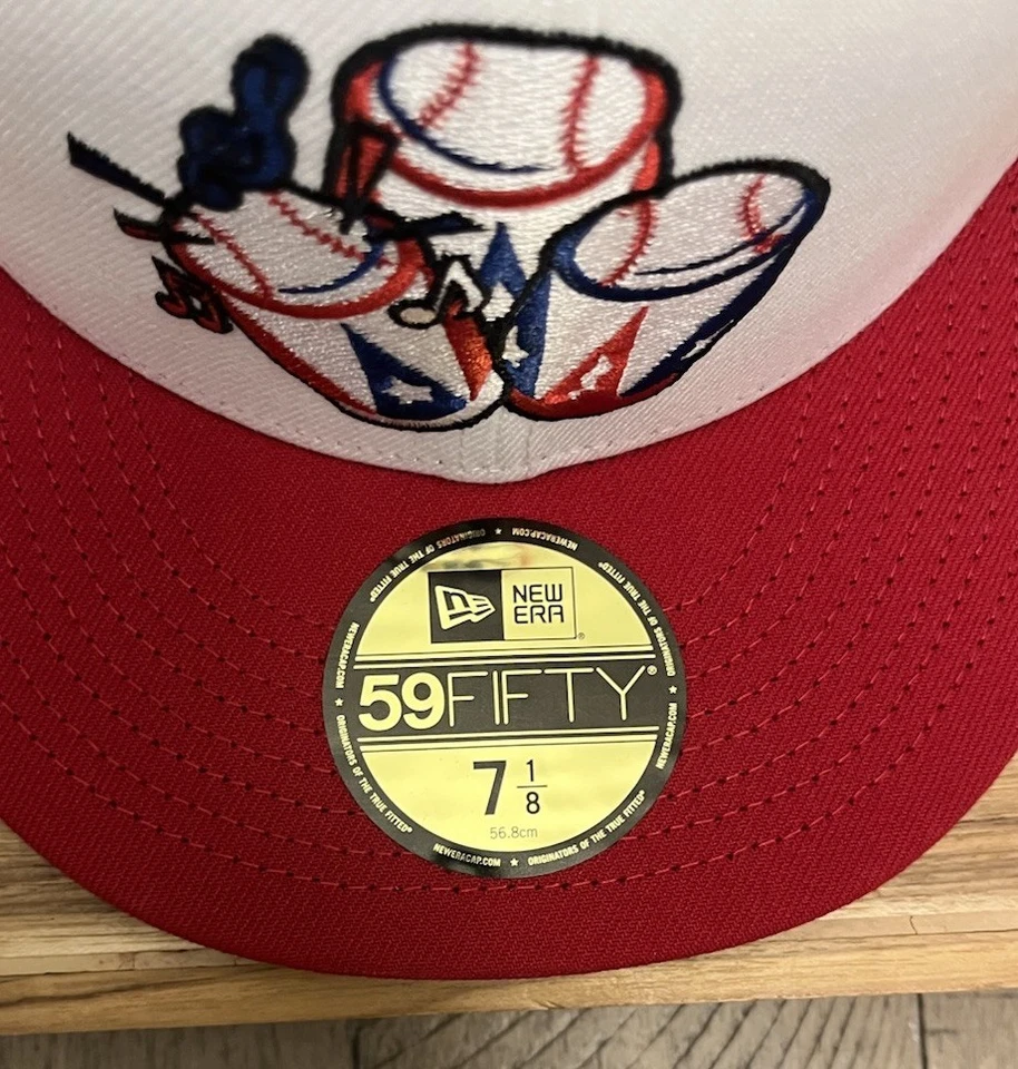 New - Syracuse Mets Congueros Hat Cap New Era Fitted 59Fifty New York MiLB 7 1/8 - Image 3 of 4