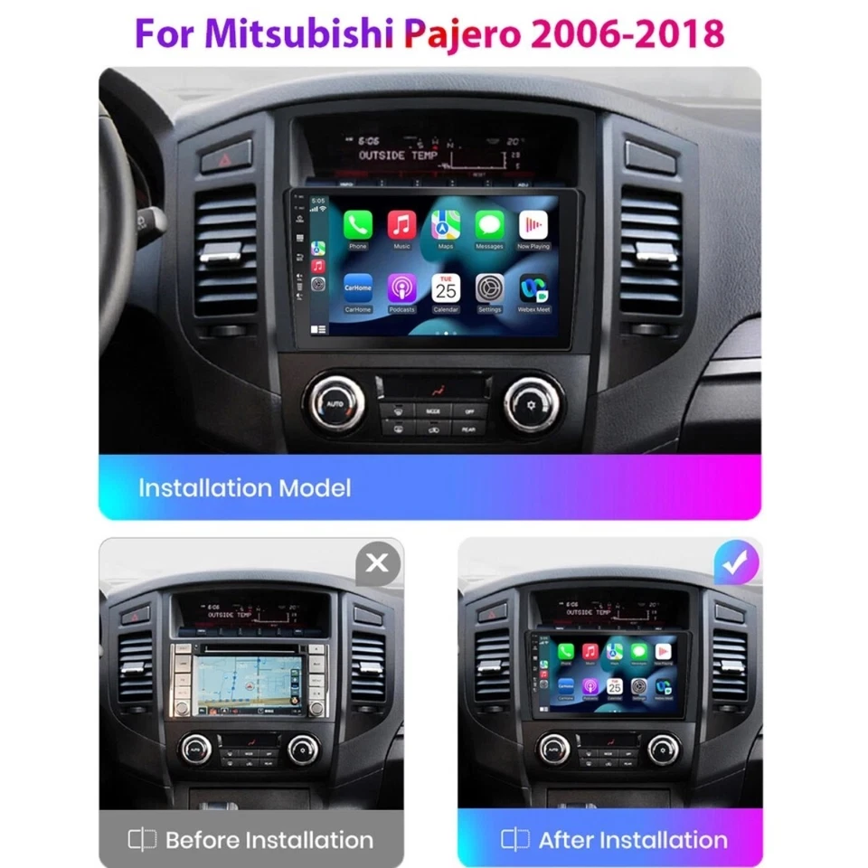 For Mitsubishi Montero 2006-2019 CarPlay Auto Android 14 DAB Car Radio GPS Navi - Image 2 of 4