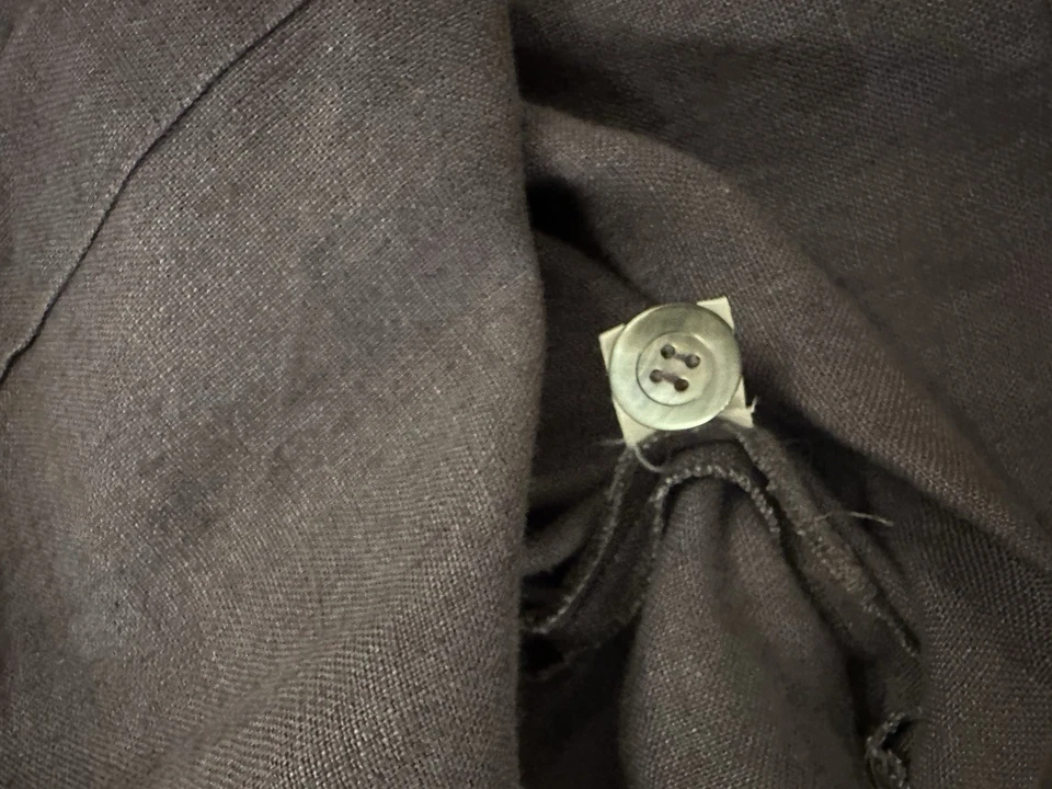 ESKANDAR Fabulous Oversized Boxy Linen Jacket - 60 Inch Chest In Heather - Image 3 of 4