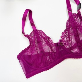Dita Von Teese Fiamma Magenta Bra Size 32C Unlined Sexy Lace