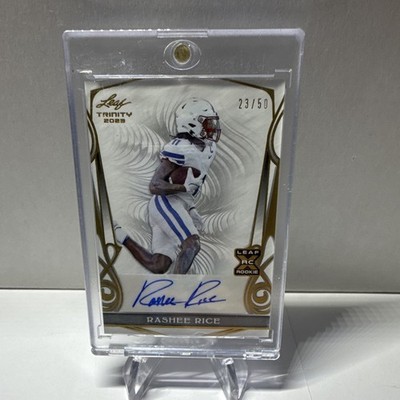 2023 Leaf Trinity Clear Auto Rashee Rice #CA-RR1 Gold Foil Auto (RC) /50