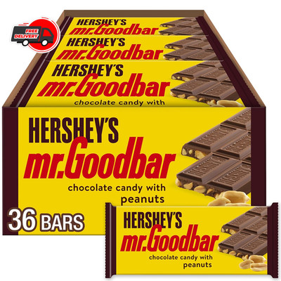 HERSHEY'S MR GOODBAR 1.75 Ounce Pack of 36 Chocolate Candy Bars with Peanuts