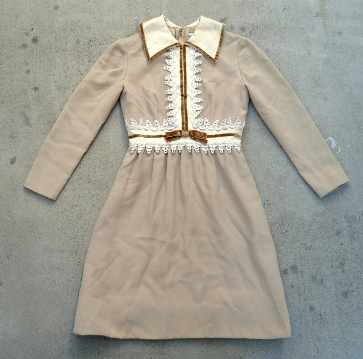 Beige Original 1960s Vintage Dresses for Women for sale