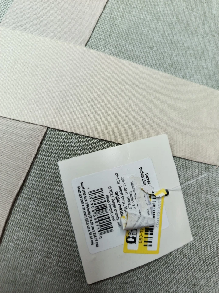 Threshold Cotton Linen Chambray Duvet Set King Cover & Sham Set Moss Green - Image 3 of 4