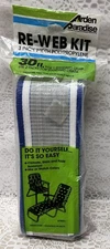 NOS Arden Paradise Re-Web Kit Lawn Chair Webbing Blue & White 30ftx3in