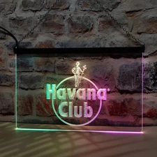 Havana Club Rum Bar Club LED Neon Light Sign Featuring Colorful Flowing Effect