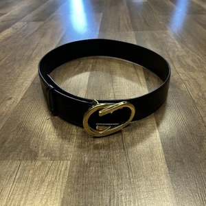 AUTHENTIQUE CEINTURE FEMME GUCCI VINTAGE NOIR OR TAILLE 75 30 LOGO UNI TAILLE 65 (14)