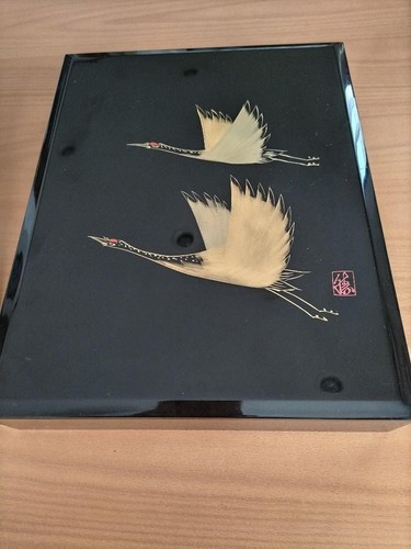 Japonais Lettre Boîte Echizen Laque Article Crane Or Makie - Photo 1 sur 8