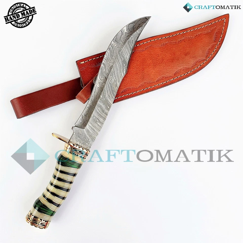 Damastmesser Jagdmesser | ELITE Damaszener Bowie | Damast-Stahl Hunting Knife | - Bild 3 von 4