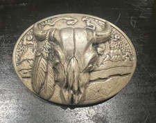 Cow Skull Vintage Belt Buckle - Vintage Looking Buckle - New