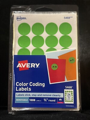 Avery Green Removable Color Coding Labels Green 5468 3/4'' Round