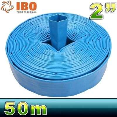 IBO 50 m 2" Zoll PVC Flachschlauch Wasserschlauch Flexibler Schlauch Pumpenschlauch