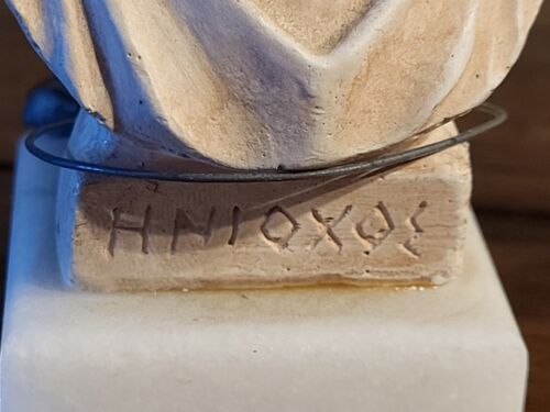 Charioteer of Delphi Bust Head Greek Sculpture Hard Plaster Museum Copy Vintage - Picture 6 of 8