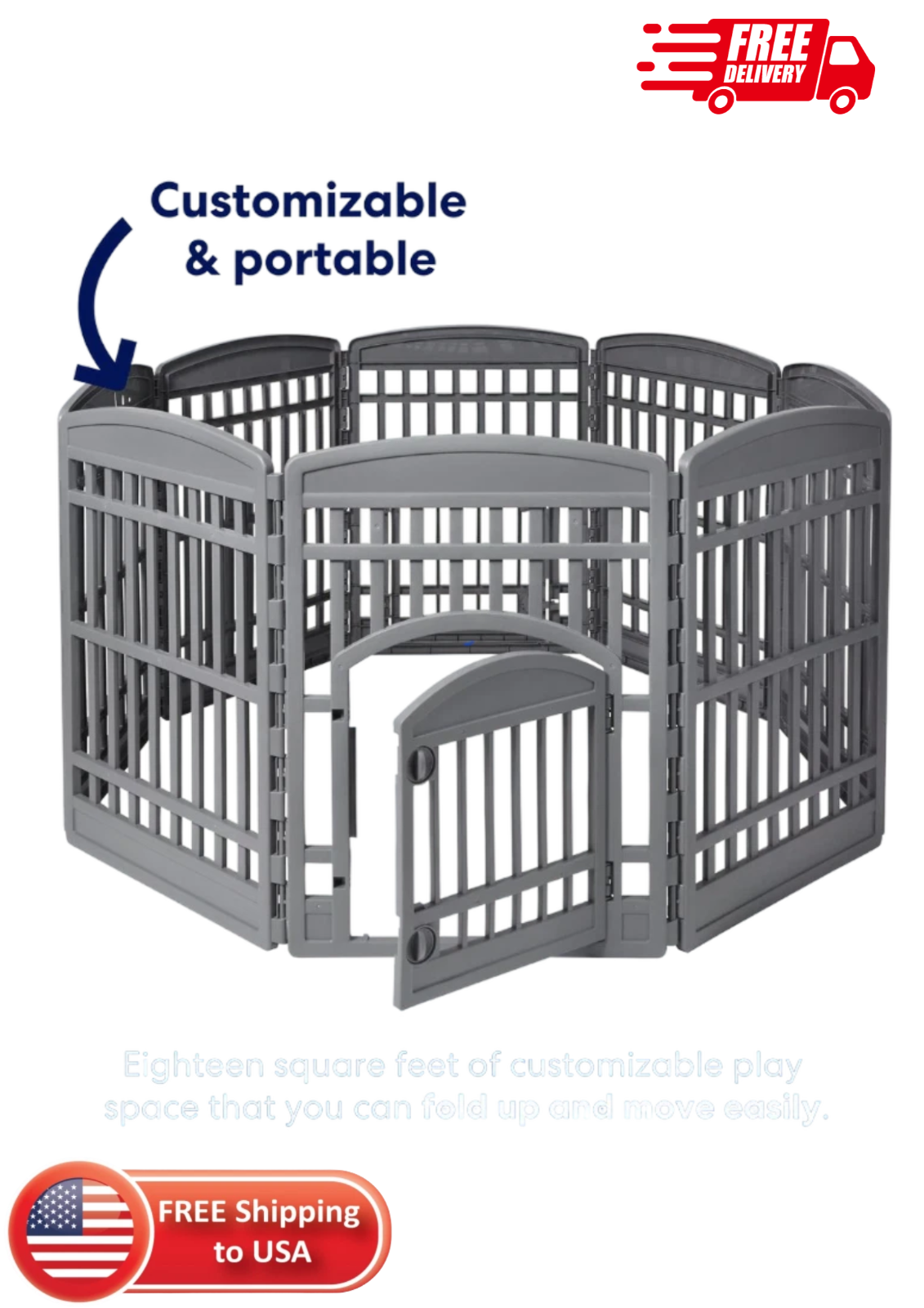 8Panel Plastic Exercise Dog Playpen eBay