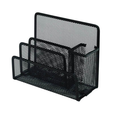 Esselte Sturdy Stylish Contemporary Design Metal Mesh Desk Organiser Black