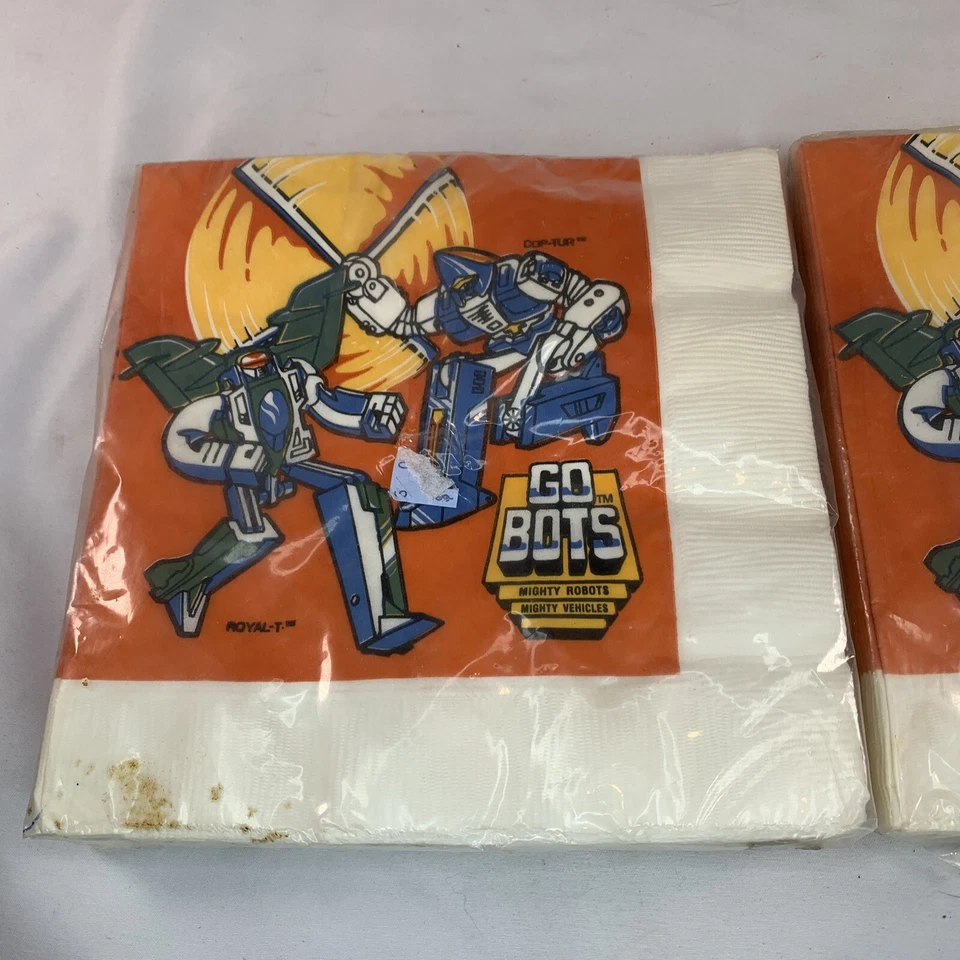 VTG 1985 GO BOTS Hallmark Lunch Napkins Party Supplies - 2 Sealed Packs of 16 - Image 3 of 4