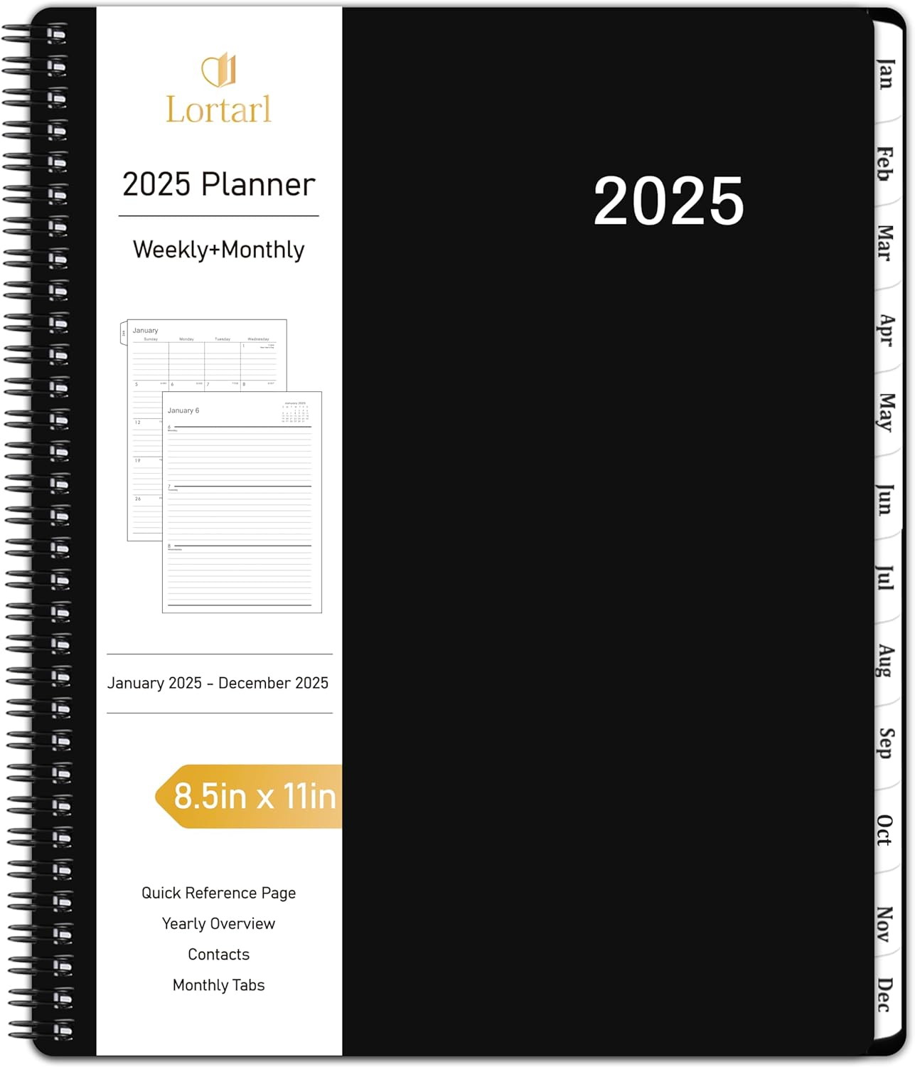 2025 Planner - 2025 Planner Weekly and Monthly from Jan. 2025 to Dec. 2025, Cale