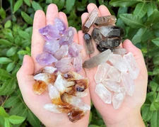 Amethyst, Citrine, Clear Quartz & Smoky Quartz Points Mixed Wholesale Bulk Lots