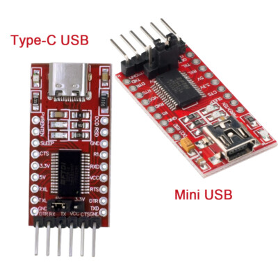 FT232 FT232RL FTDI USB 3.3V 5.5V to TTL Serial Adapter Module Type-C/Mini USB