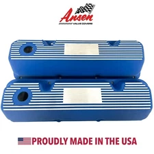 Ford 351 Cleveland Valve Covers Blue - Die-Cast Aluminum - CUSTOM - Ansen USA