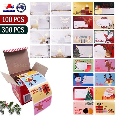 100x Christmas Sticker Self-adhesive Foil Gift Name Tags Xmas Sealing Label AU - image 1 of 4