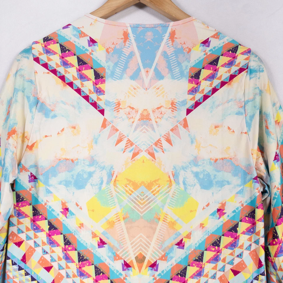 Vestido Bar III Feminino Tamanho Pequeno Multicolorido Estampa Geométrica Malha Elástica Mini Boho - Imagem 4 de 4