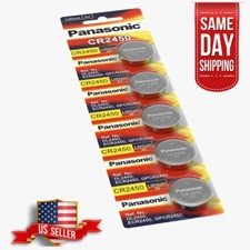 5 x Fresh New Panasonic CR2450 CR 2450 3v LITHIUM Coin Cell Battery Exp. 2033