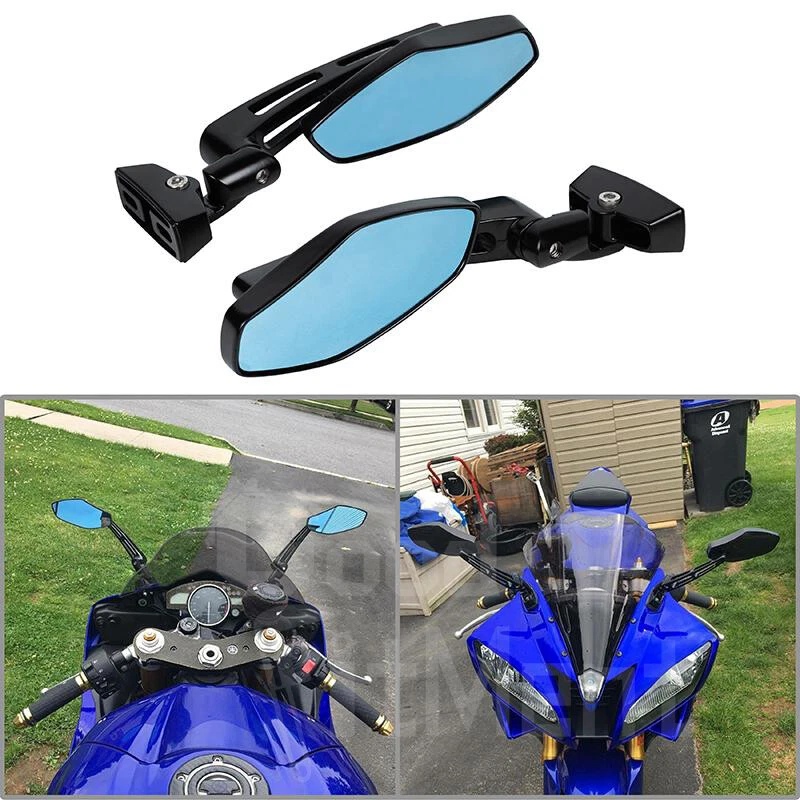 Motorcycle Black CNC Sport Bike Racing Rearview Mirrors For Suzuki