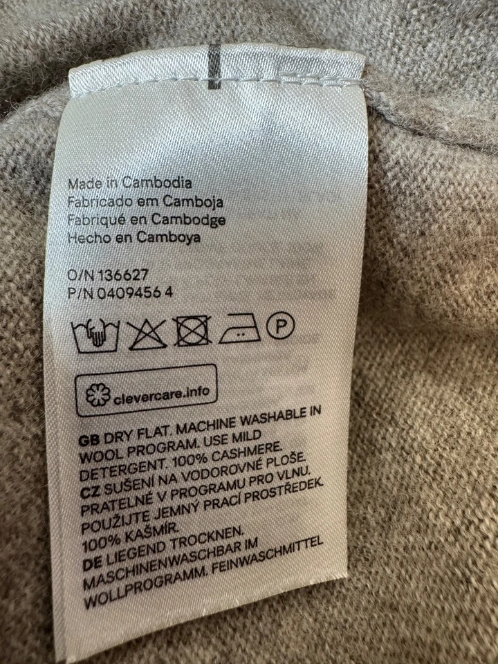 H&M Premium Quality 100% Cashmere Oversized Tunic Sweater Beige Taupe S-M - Image 4 of 4