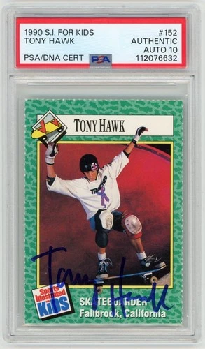 1990 SI For Kids Tony Hawk SIGNED 152 Sports Illustrated Card PSA 10 AUTOGRAPH