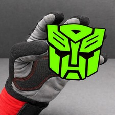 2x Autobot Transformer Mask Car Fender Badge Emblem Lime Greenblack Aggressive