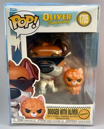 Funko Pop Disney Oliver & Company Dodger w/ Oliver CHASE #1705 + Protector