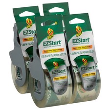 Duck EZ Start Clear Packing Tape with Dispensers   4 Rolls of 4-Pack,