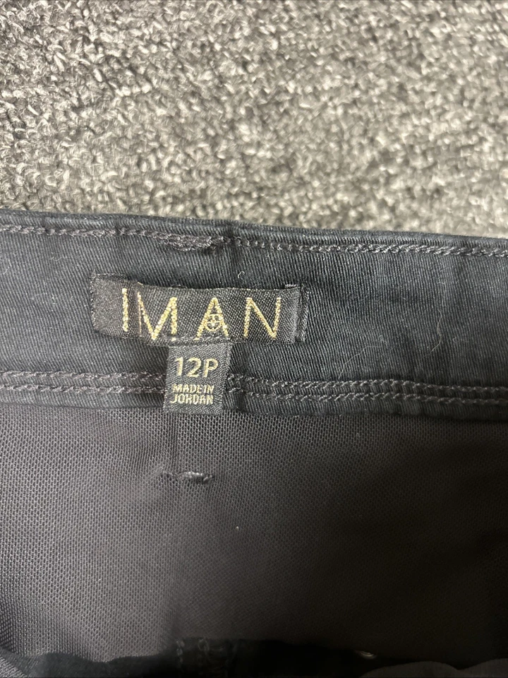 IMAN Women's Stretch Skinny Black Pants sz 12P Waist - Imagem 2 de 4