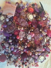 Joblot of Pink/Purple Colour Beads Jewellery Making Craft Supplies Mixed Sizes