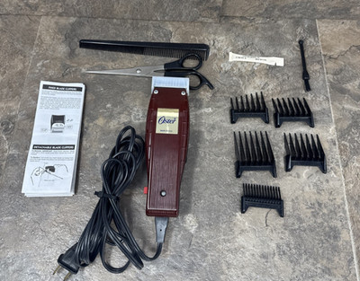Oster Professional Hair Clipper Model 254-01 Series A w/5 Attachments Tested EUC