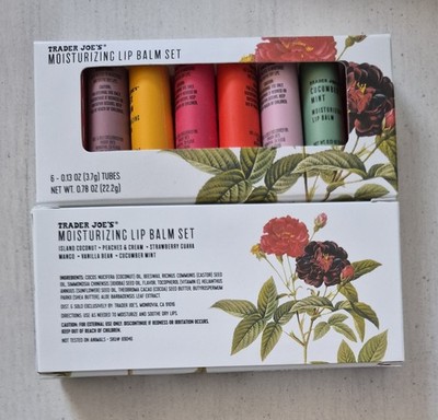 2 Box Trader Joe's Lip Balm Moisturizing Set 6 Per  Coconut Mint Vanilla Mango 
