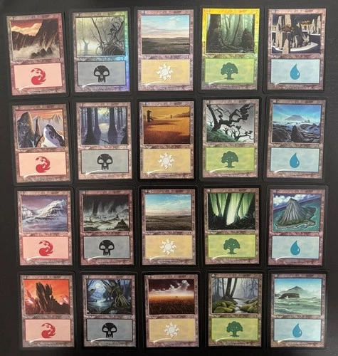 MTG 20X JAPANESE FOIL 7TH EDITION BASIC LANDS SET~FOREST PLAINS ISLAND SWAMP MOU