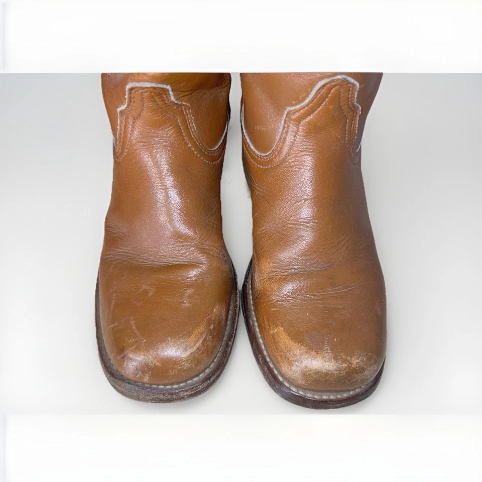 Durango West Vintage Women's 5M Brown Embroidered Cowgirl Boots Square Toe USA - Image 3 of 4