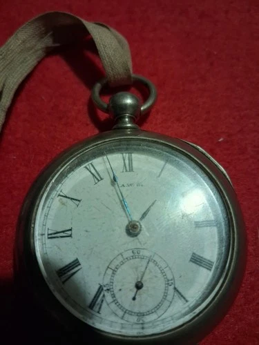 Vintage Antique A.W Co. Pocket Watch  Broadway Waltham Mass. Parts Or Repair