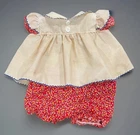 1984 Cabbage Patch Kids Dress Shorts Outfit Floral Flowers Red Navy Coleco VTG