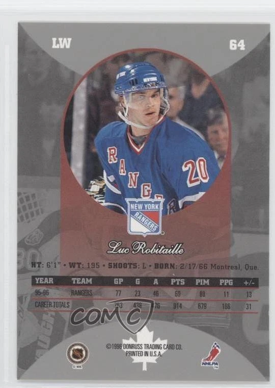 1996-97 Donruss Canadian Ice Luc Robitaille #64 HOF - Image 2 of 2