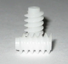 2 X Plastic Worm Gear for 2 mm Shafts - 10 mm L - 6 mm OD - 1.9 mm ID for 2.0 mm