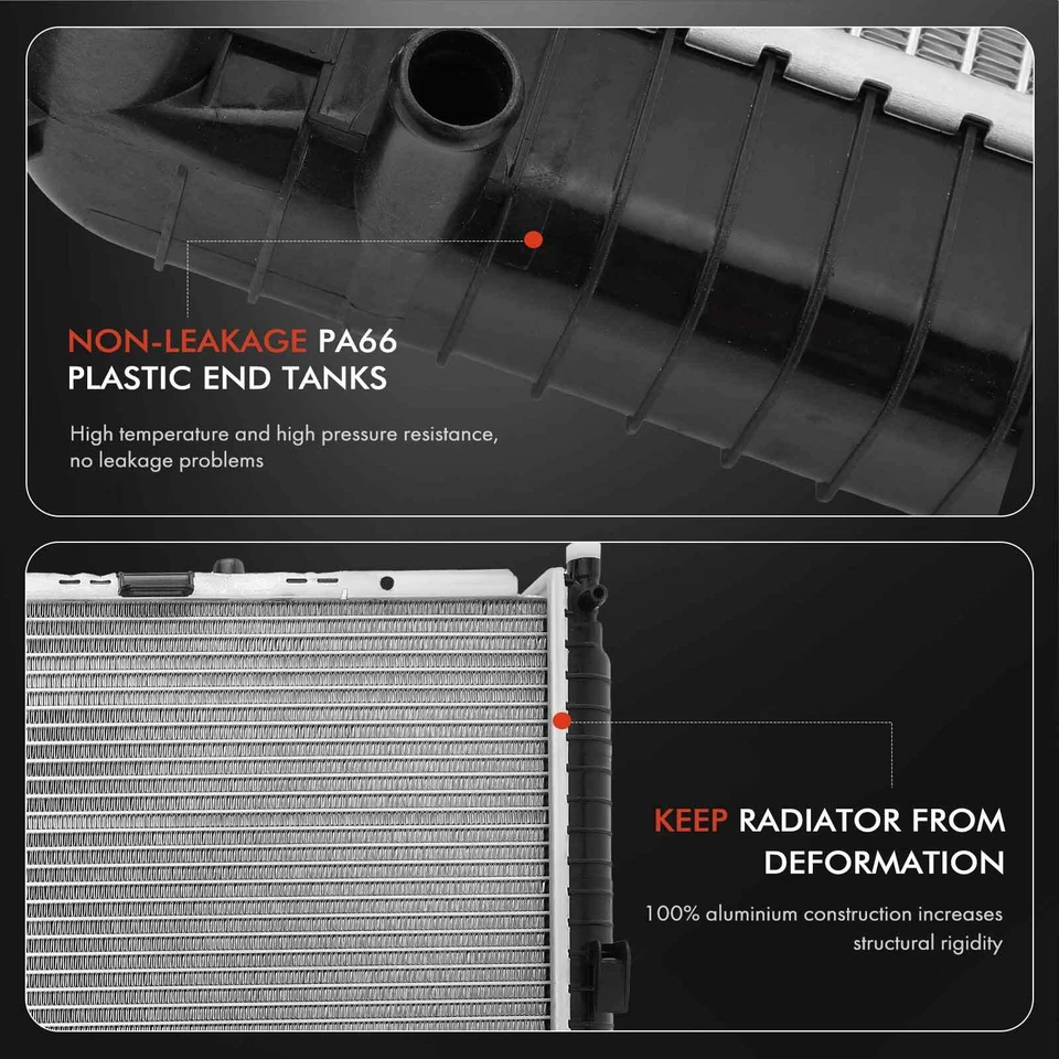 2x Kit de montaje de radiador y ventilador de refrigeración de aluminio para Mercedes-Benz W210 E300 E420 Foto 4 de 4