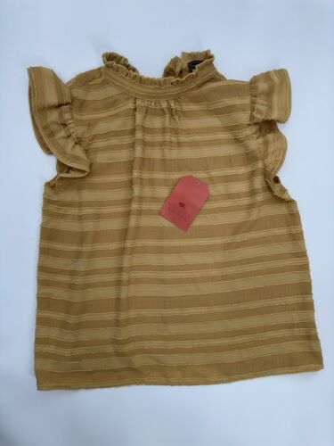 Buffalo Trading Co Golden Hour Ruffle Blouse Women’s Size Small Bow Back