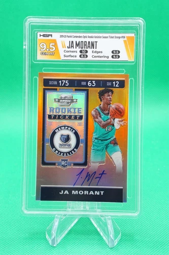2019-20 Contenders Optic Rookie Ticket Orange 25/25 Ja Morant Auto HGA 9.5/10 R6